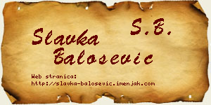 Slavka Balošević vizit kartica
